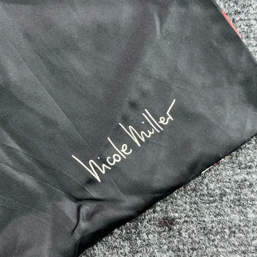 Nicole Miller Vintage 1990 Silk Scarf Novelty High Heels Print Black Rectangular